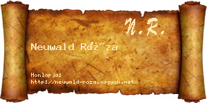 Neuwald Róza névjegykártya